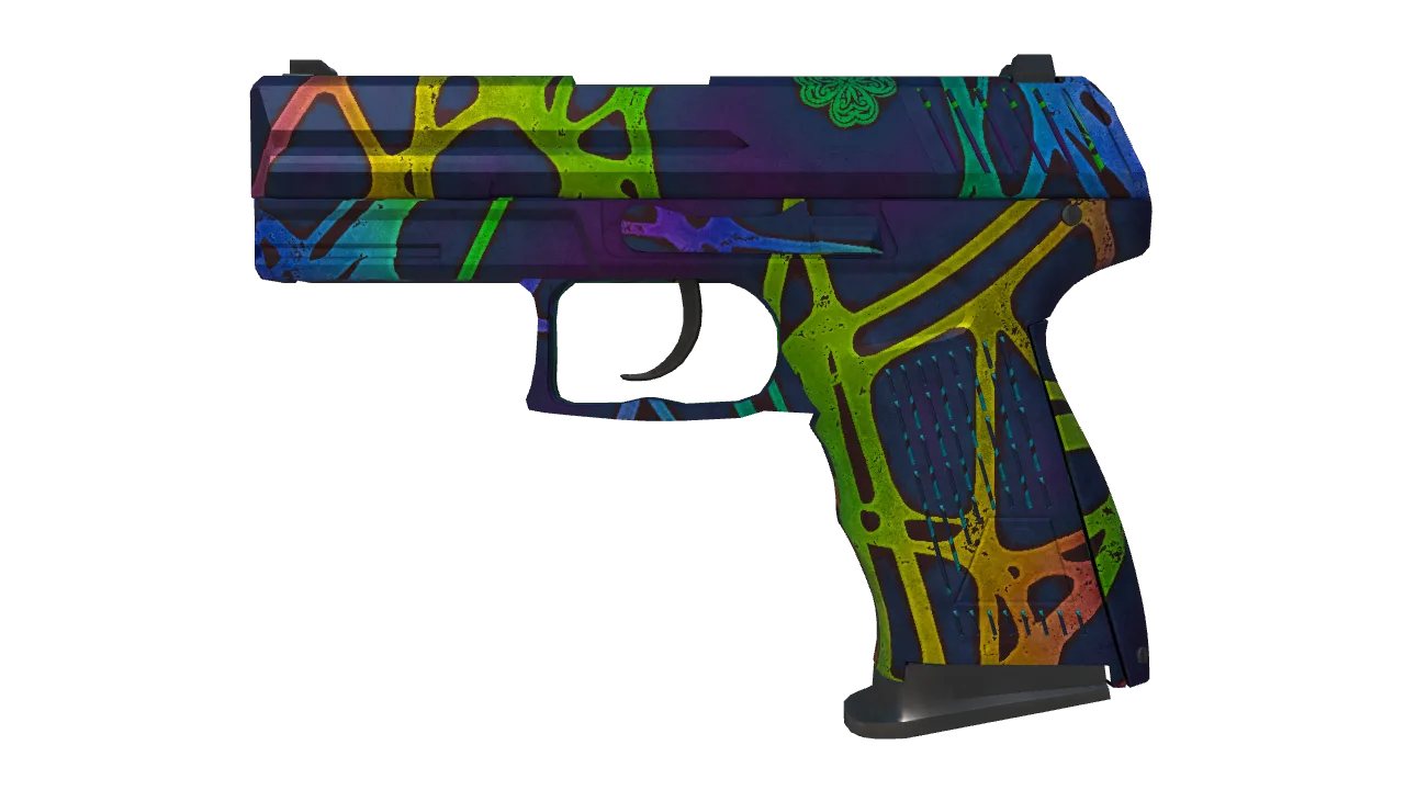 StatTrak™ P2000 | Acid Etched (Minimal Wear) — Dust II light, front