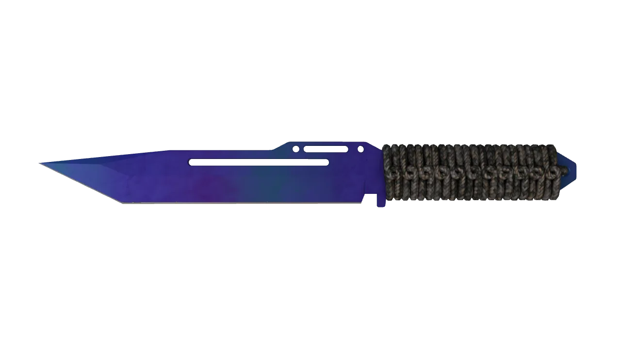★ Paracord Knife | Doppler (Sapphire) (Minimal Wear) — Dust II light, front