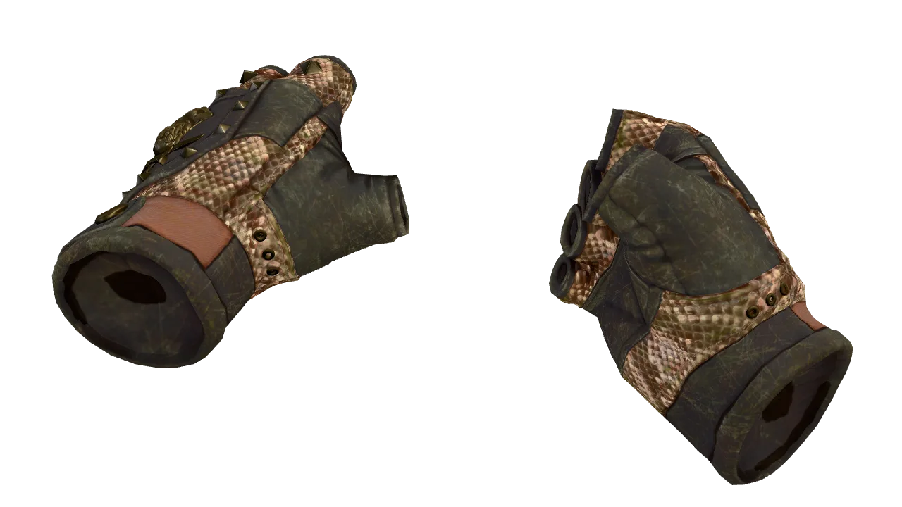 ★ Bloodhound Gloves | Snakebite (Battle-Scarred) — Dust II light, front