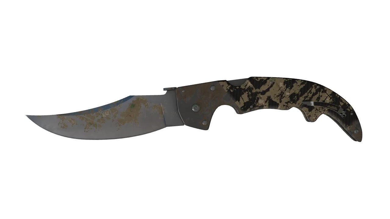★ Falchion Knife | Forest DDPAT (Battle-Scarred) — Dust II light, front