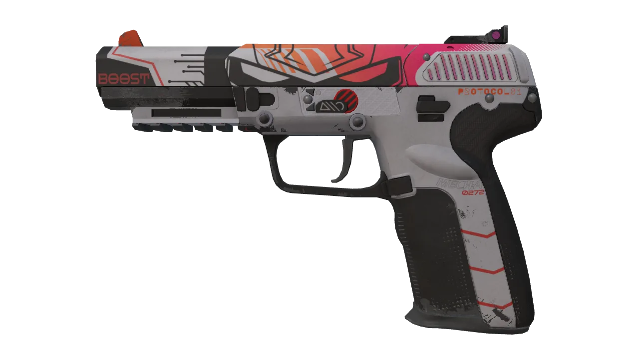Souvenir Five-SeveN | Boost Protocol (Field-Tested) — Dust II light, front