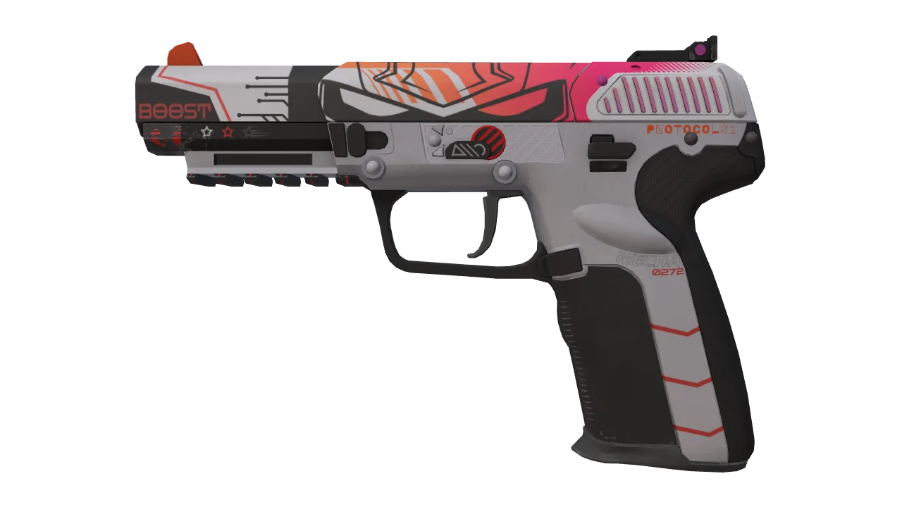 Souvenir Five-SeveN | Boost Protocol (Minimal Wear) — Dust II light, front