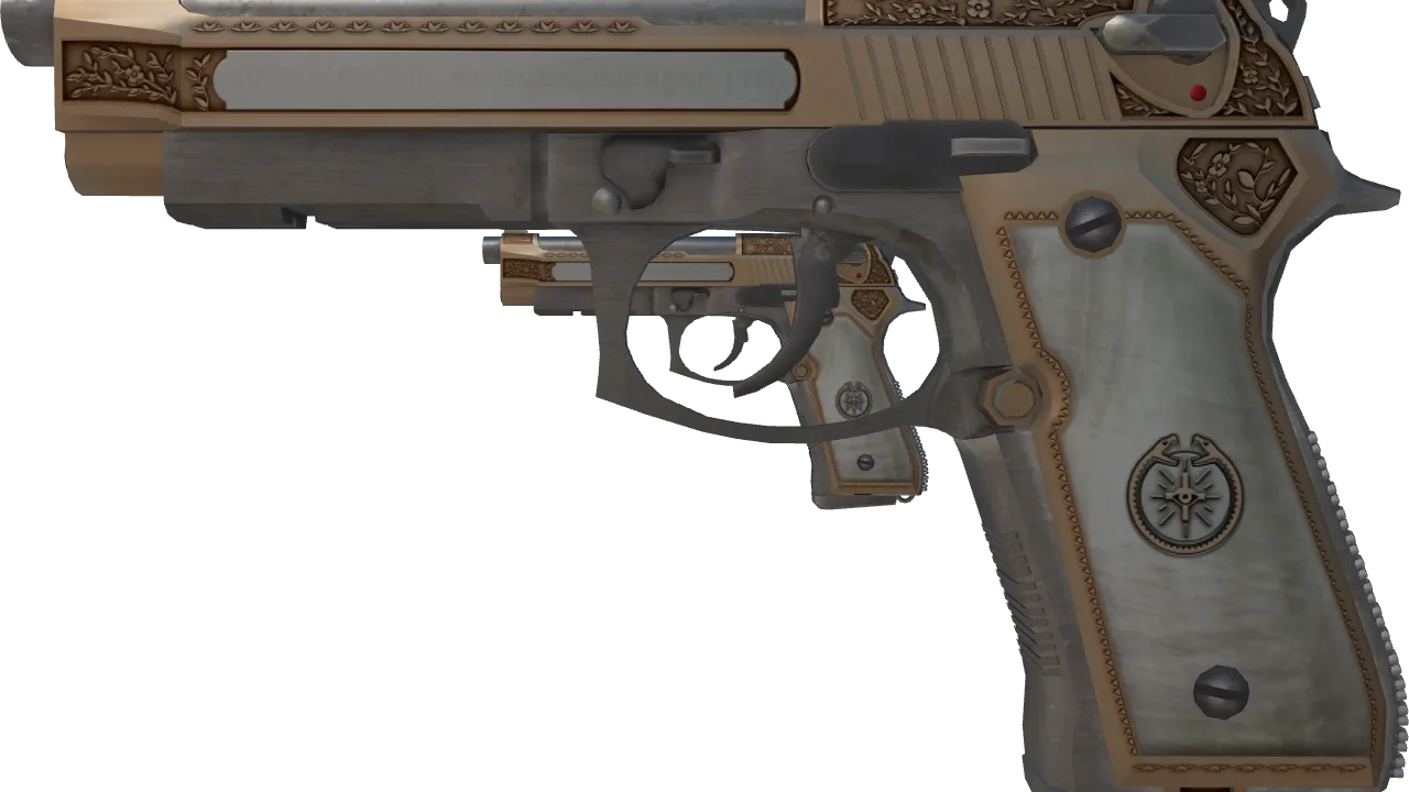 Dual Berettas | Cartel (Factory New) — Dust II light, front
