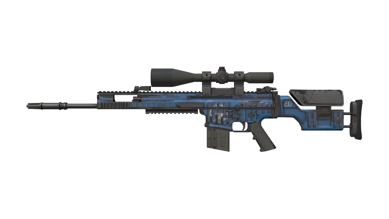SCAR-20 | Assault (Well-Worn) — Dust II light, front