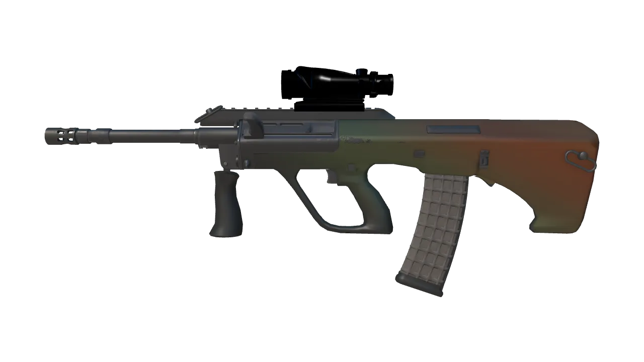 AUG | Amber Fade (Factory New) — Dust II light, front