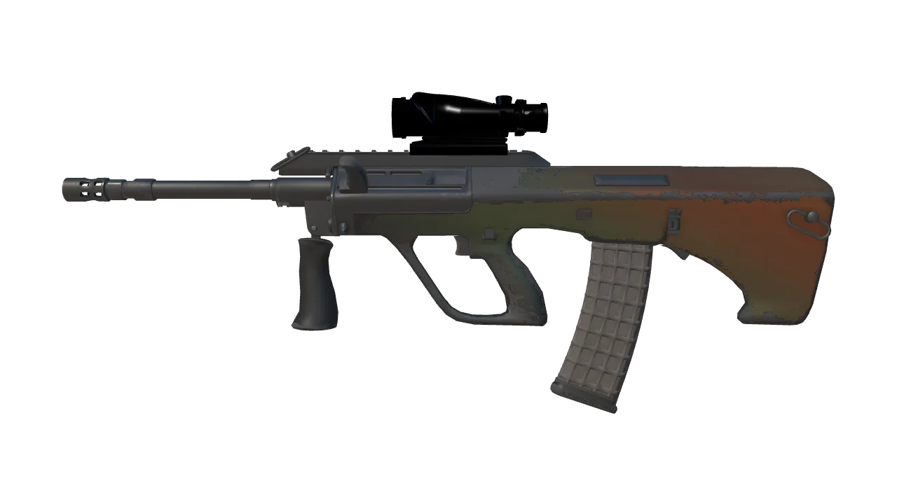 AUG | Amber Fade (Field-Tested) — Dust II light, front