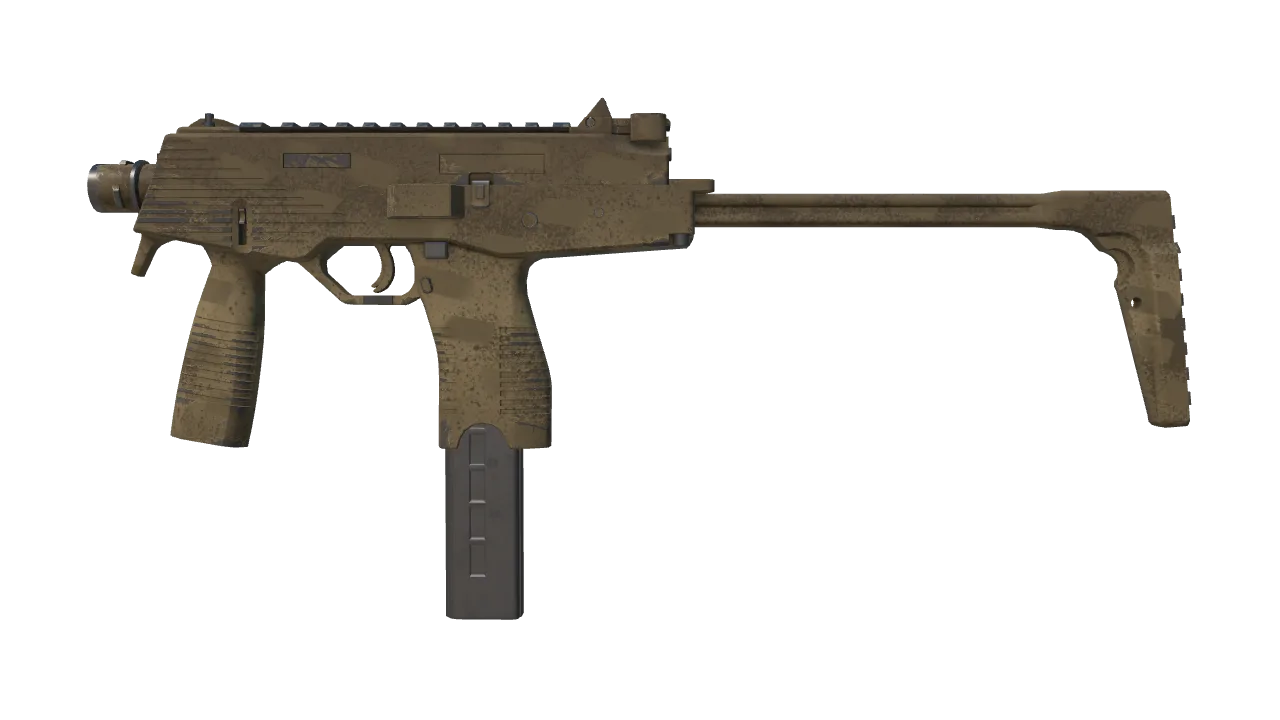 Souvenir MP9 | Sand Dashed (Minimal Wear) — Dust II light, front