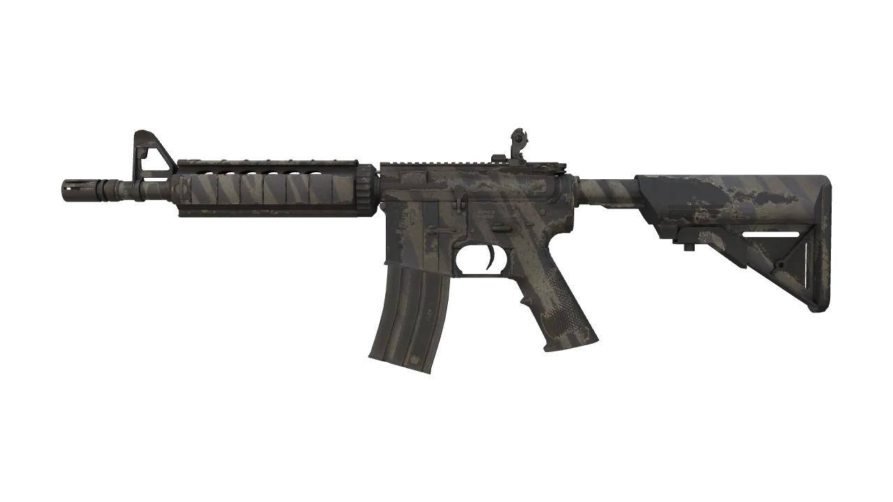 M4A4 | Faded Zebra (Field-Tested) — Dust II light, front