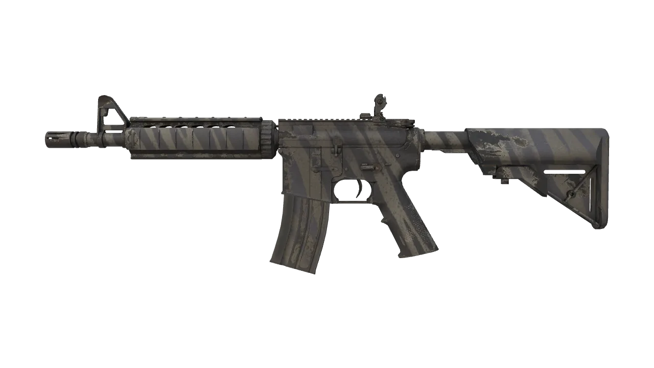 M4A4 | Faded Zebra (Minimal Wear) — Dust II light, front