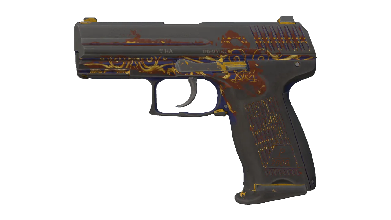Souvenir P2000 | Royal Baroque (Battle-Scarred) — Dust II light, front