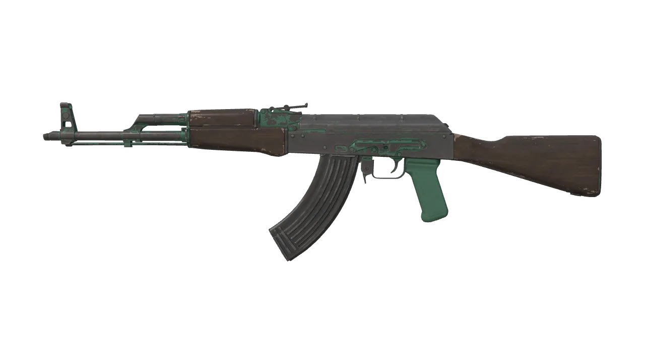Souvenir AK-47 | Wintergreen (Battle-Scarred) — Dust II light, front