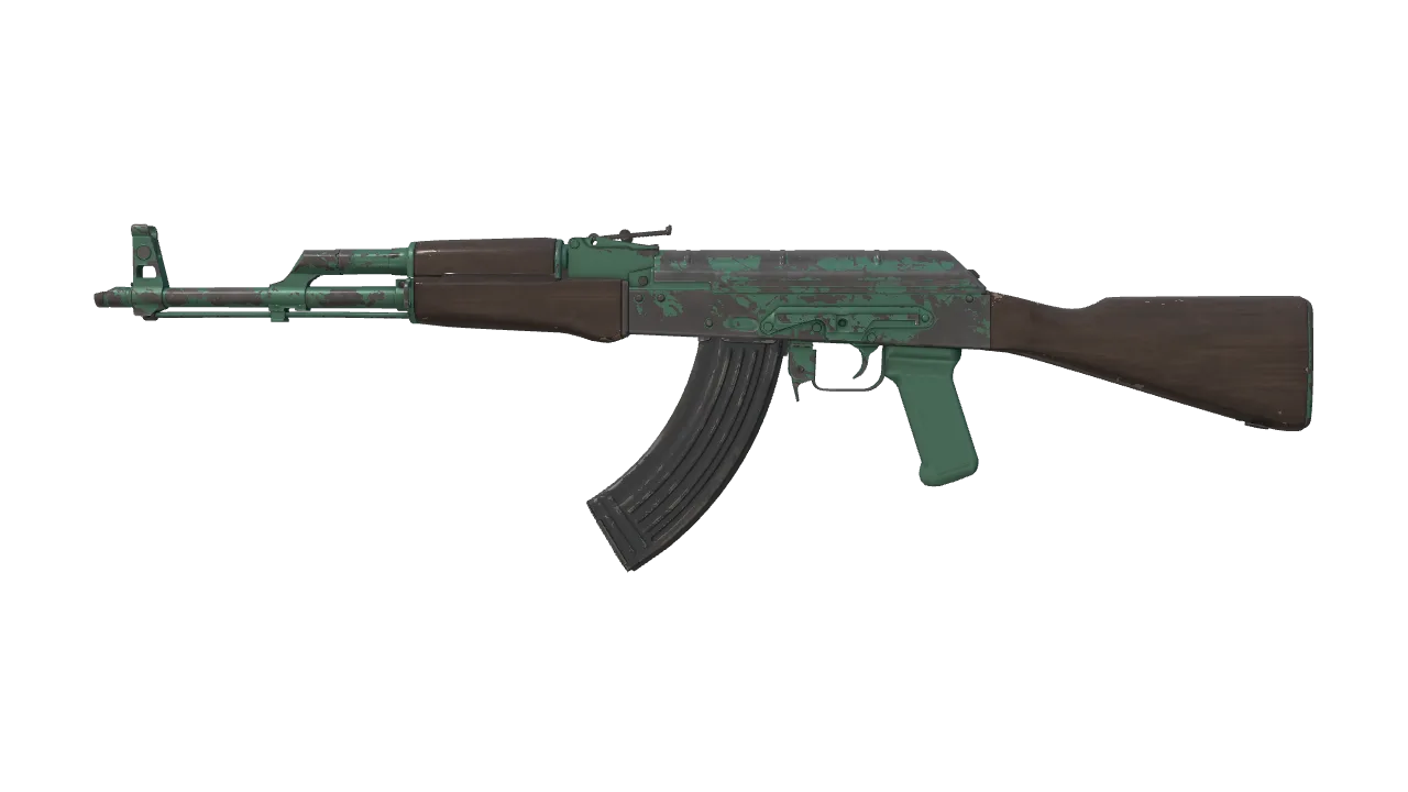 AK-47 | Wintergreen (Field-Tested) — Dust II light, front