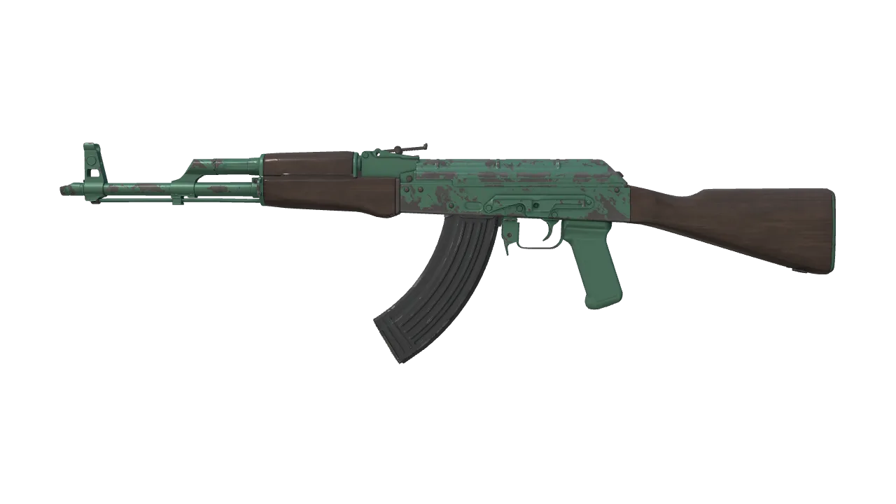 Souvenir AK-47 | Wintergreen (Minimal Wear) — Dust II light, front