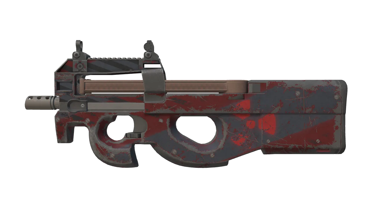 Souvenir P90 | Fallout Warning (Well-Worn) — Dust II light, front