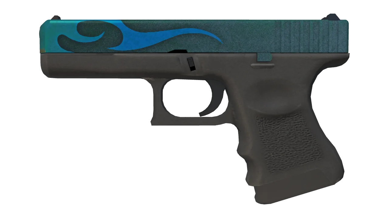 Glock-18 | Bunsen Burner (Well-Worn) — Dust II light, front