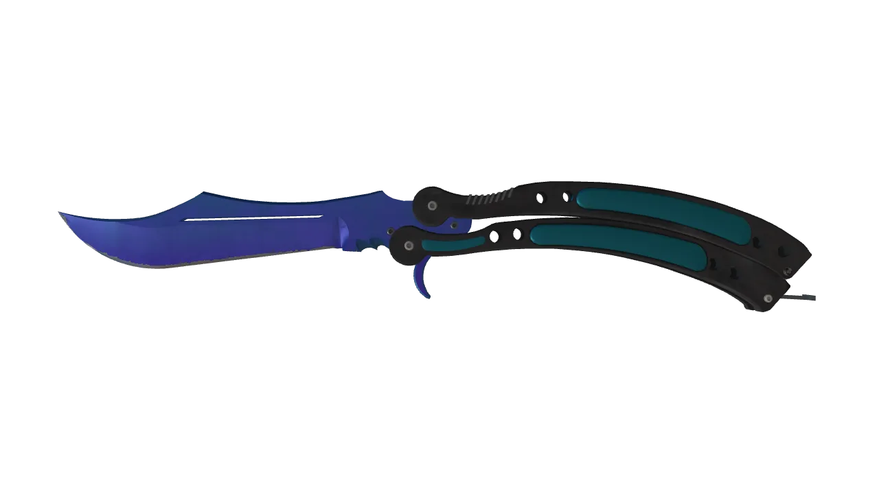 Butterfly Knife | Doppler (Sapphire) seed #338, front