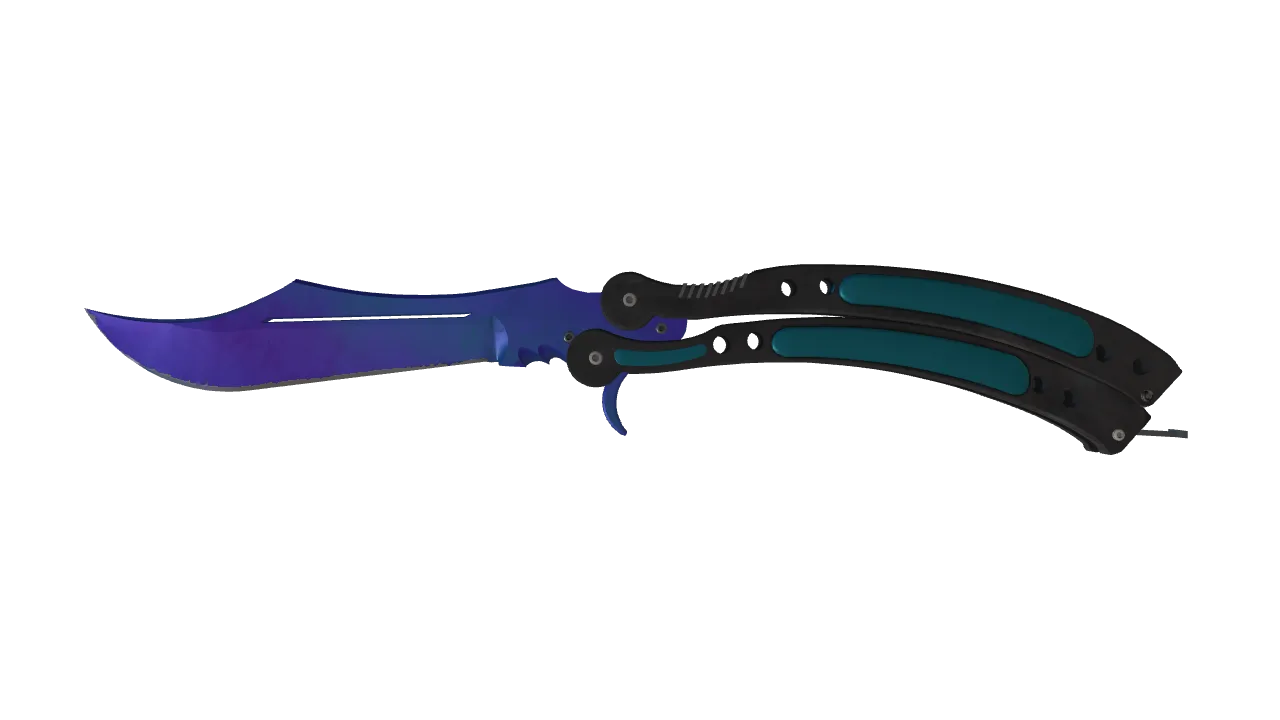 Butterfly Knife | Doppler (Sapphire) seed #493, front