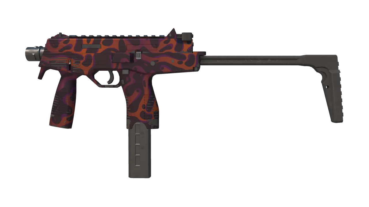 Souvenir MP9 | Ruby Poison Dart (Minimal Wear) — Dust II light, front