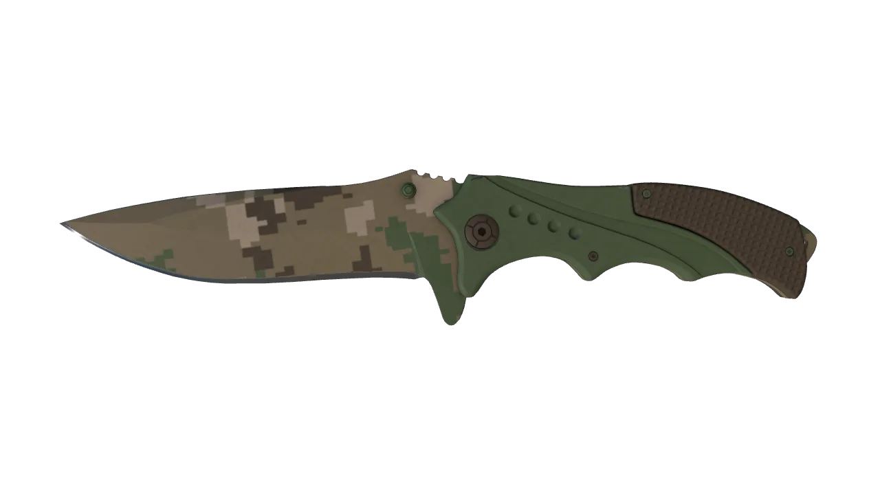 ★ Nomad Knife | Forest DDPAT (Minimal Wear) — Dust II light, front