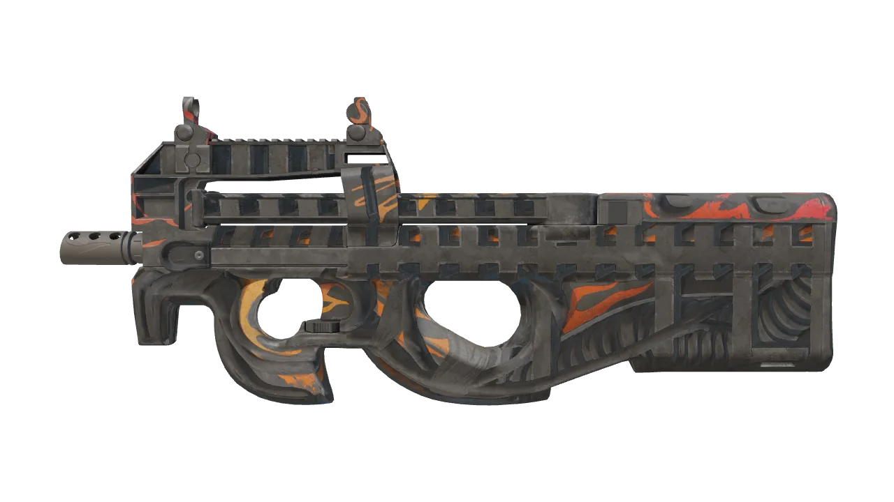 P90 | Vent Rush (Battle-Scarred) — Dust II light, front