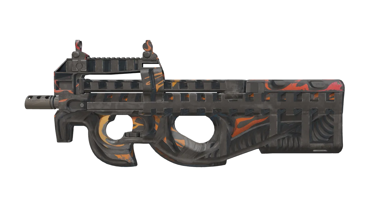 StatTrak™ P90 | Vent Rush (Field-Tested) — Dust II light, front