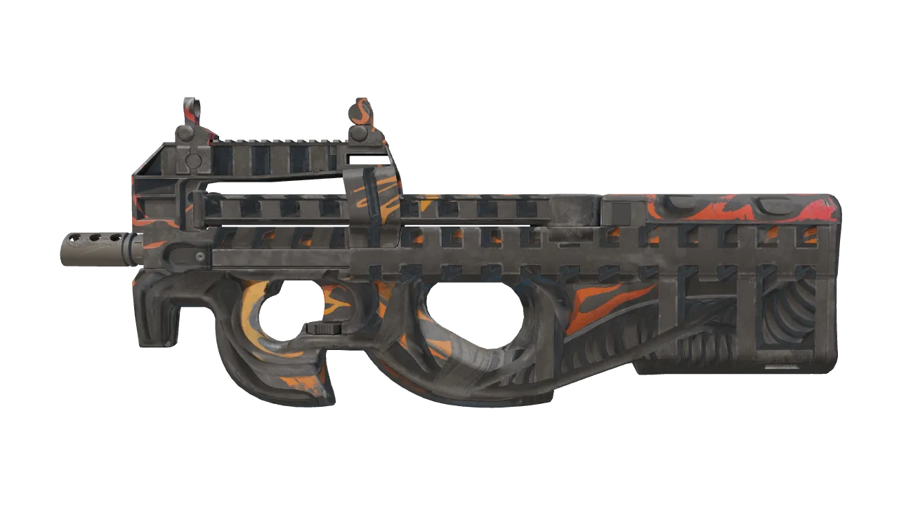 StatTrak™ P90 | Vent Rush (Well-Worn) — Dust II light, front