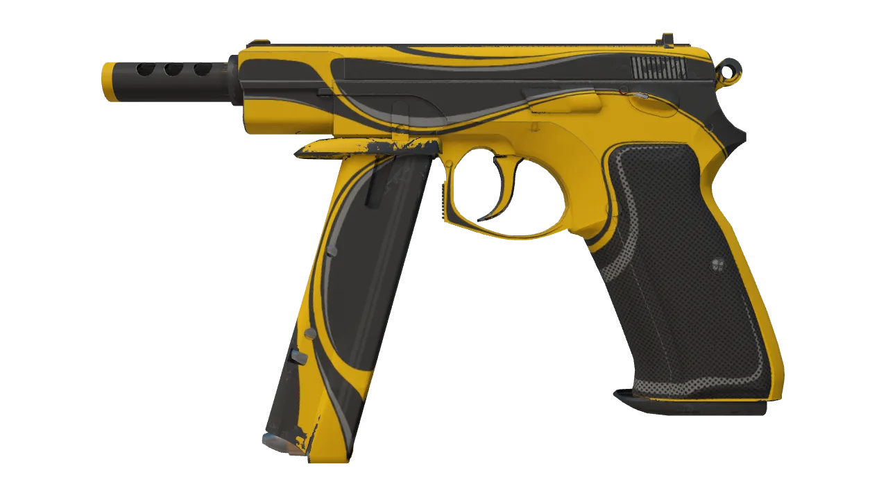 CZ75-Auto | Yellow Jacket (Field-Tested) — Dust II light, front