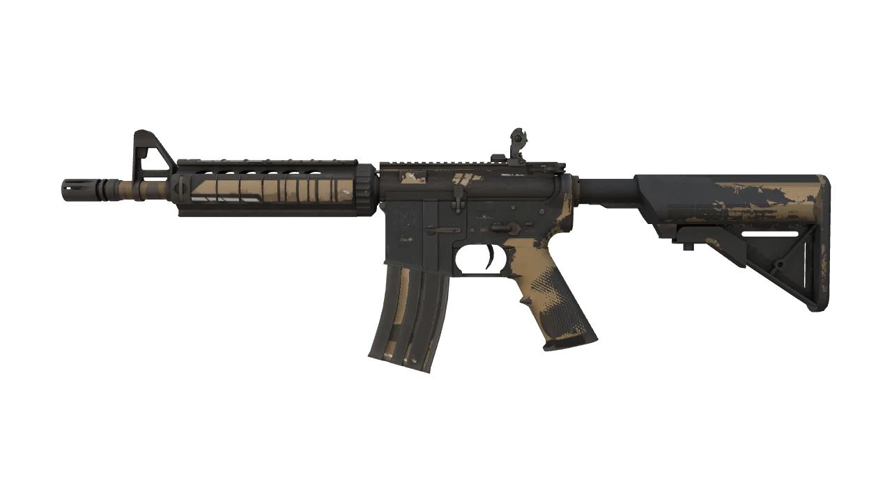 M4A4 | Desert-Strike (Well-Worn) — Dust II light, front