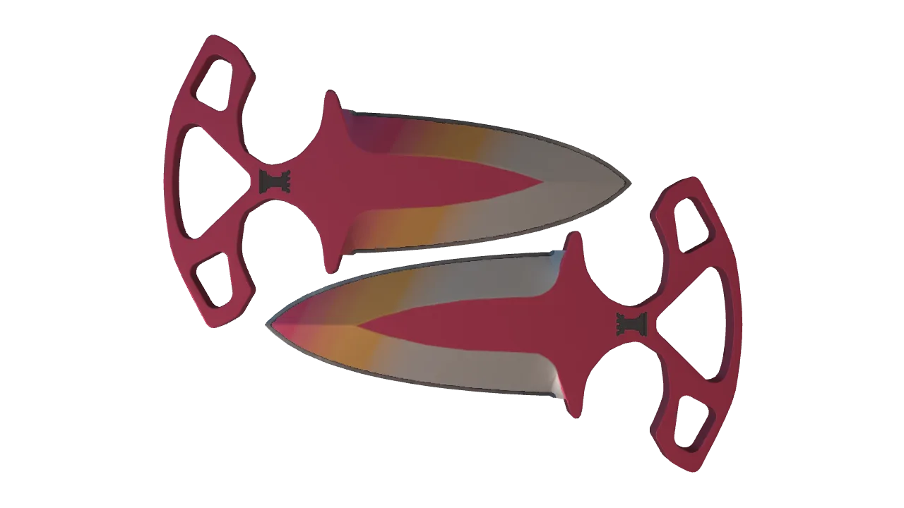 ★ Shadow Daggers | Fade (Minimal Wear) — Dust II light, front