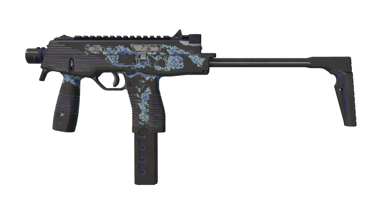 MP9 | Cobalt Paisley (Battle-Scarred) — Dust II light, front