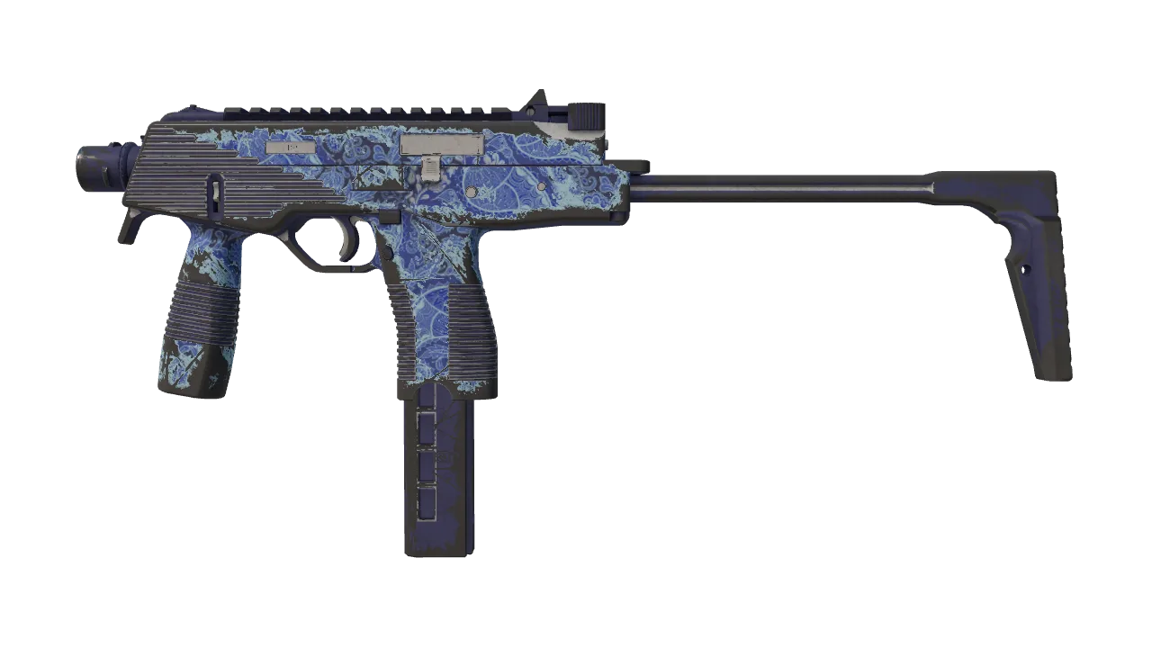 MP9 | Cobalt Paisley (Well-Worn) — Dust II light, front