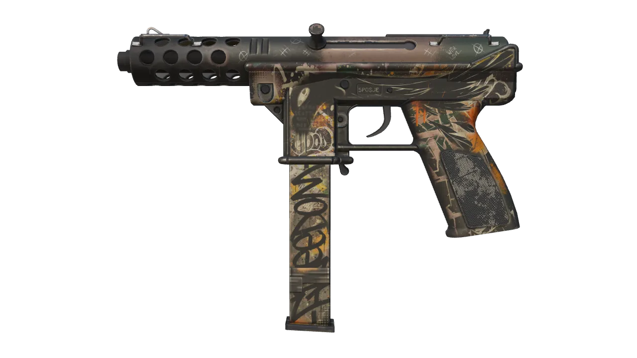 StatTrak™ Tec-9 | Rebel (Field-Tested) — Dust II light, front