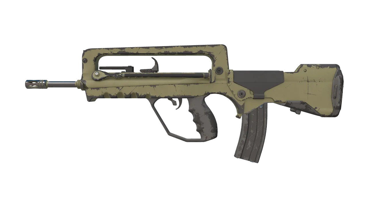 Souvenir FAMAS | Colony (Well-Worn) — Dust II light, front