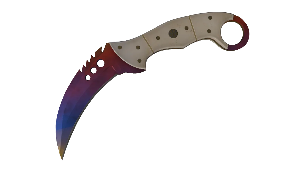 Talon Knife | Marble Fade seed #486, front