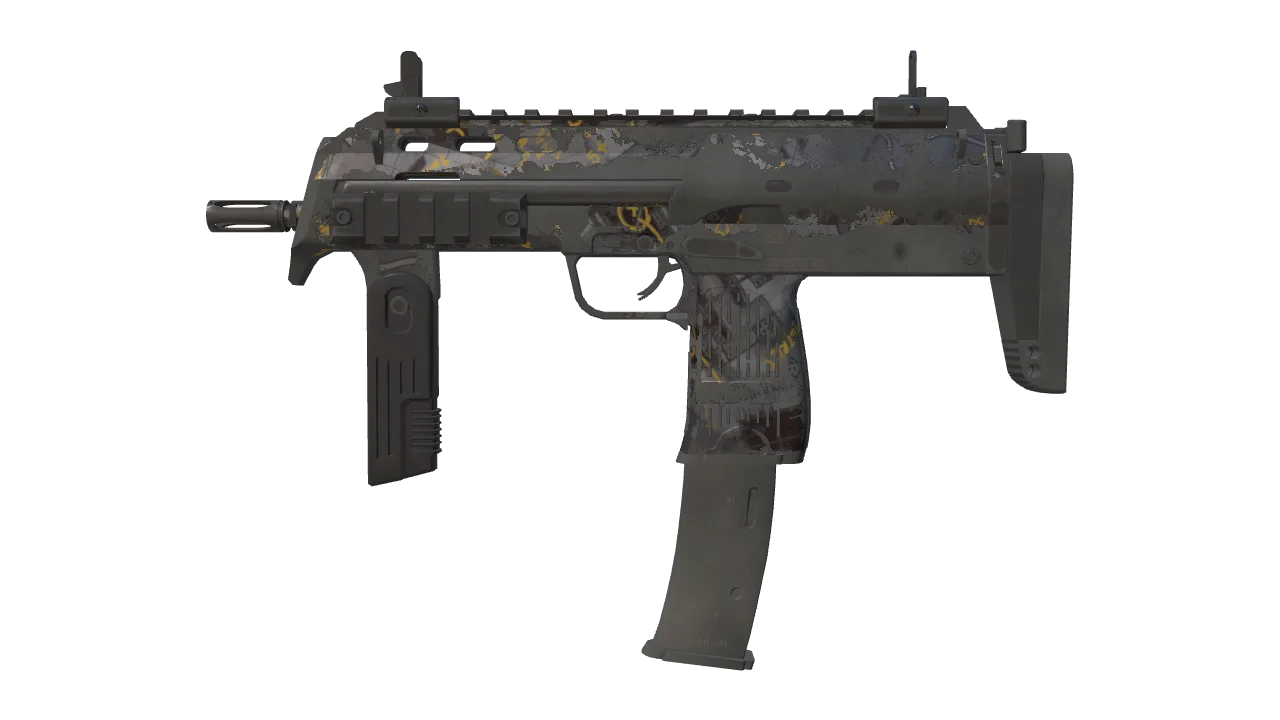 MP7 | Vault Heist (Battle-Scarred) — Dust II light, front