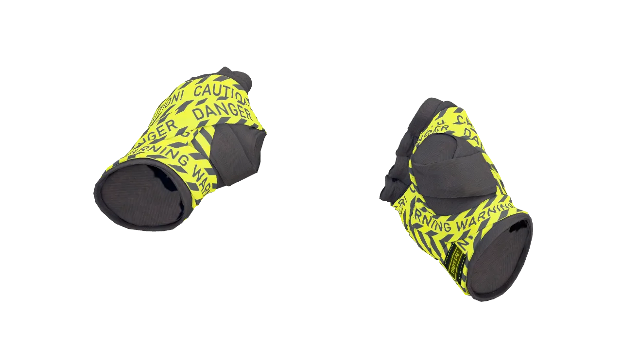 ★ Hand Wraps | CAUTION! (Factory New) — Dust II light, front