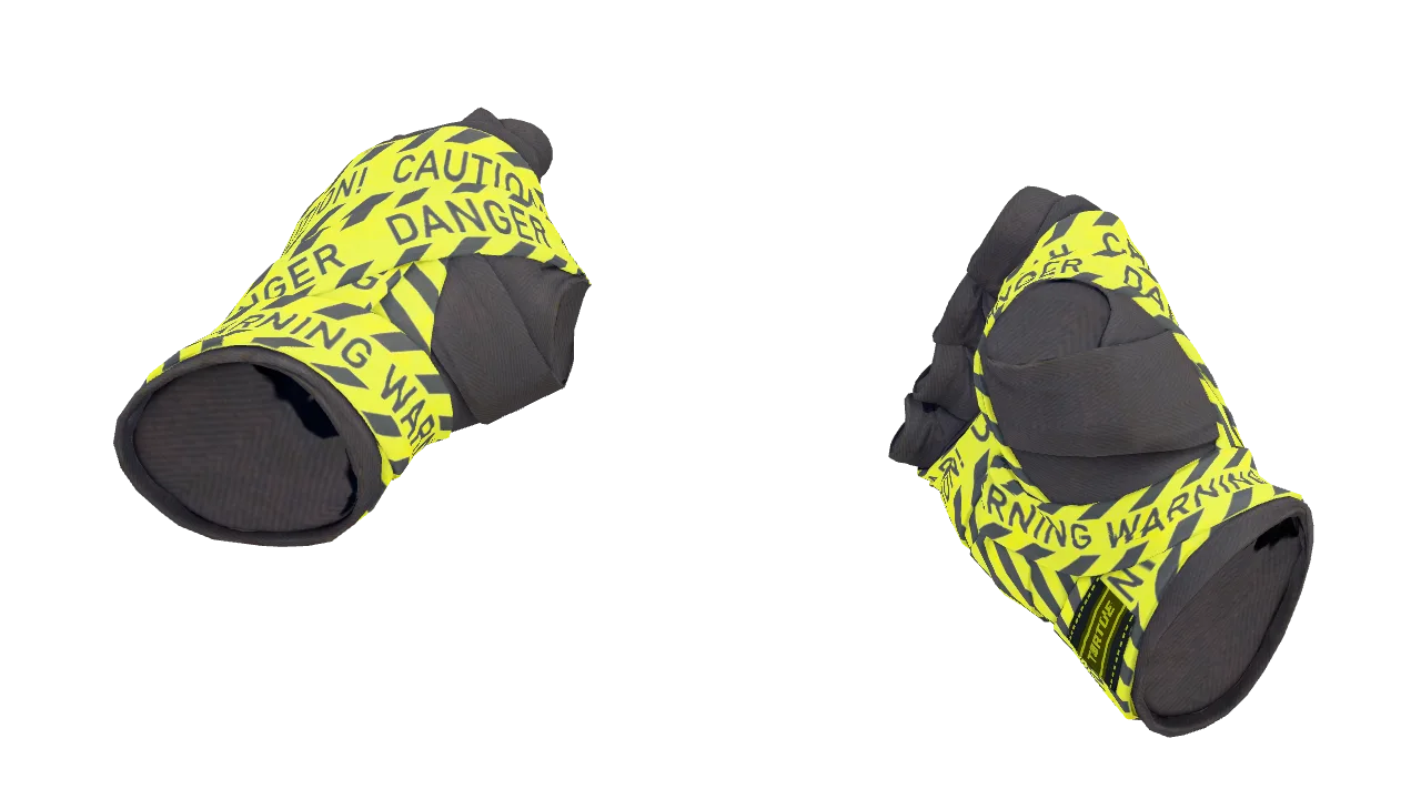 ★ Hand Wraps | CAUTION! (Minimal Wear) — Dust II light, front