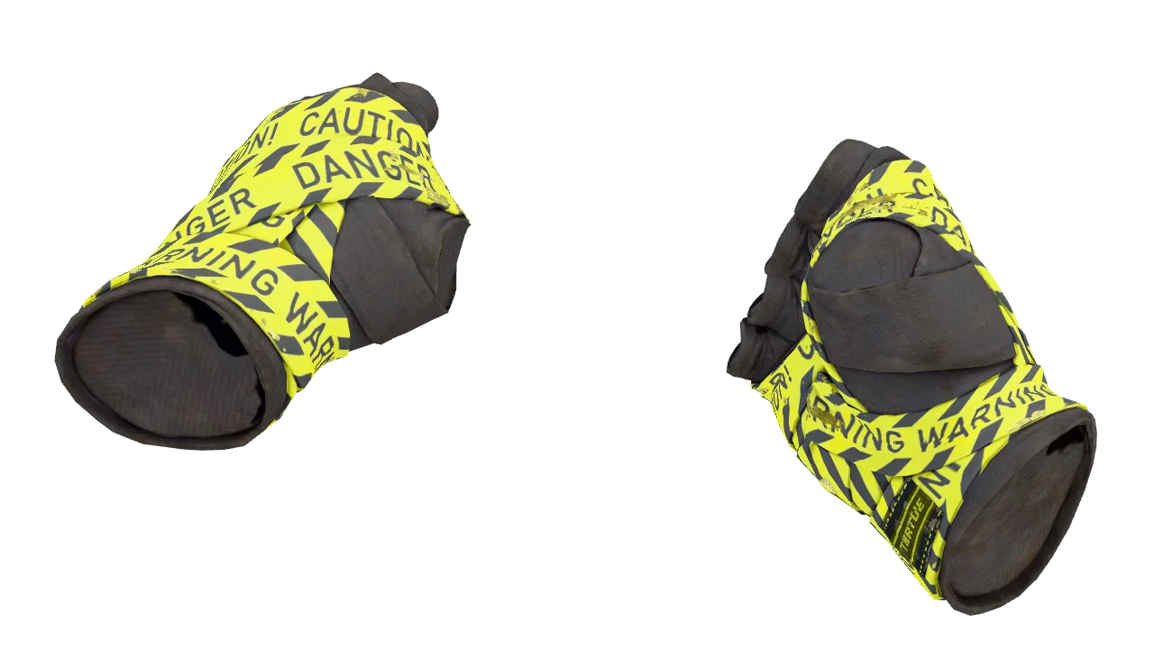 ★ Hand Wraps | CAUTION! (Well-Worn) — Dust II light, front