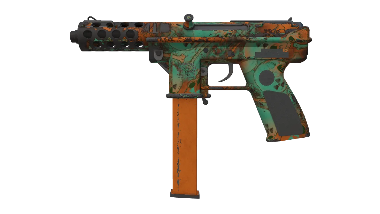 Souvenir Tec-9 | Toxic (Well-Worn) — Dust II light, front