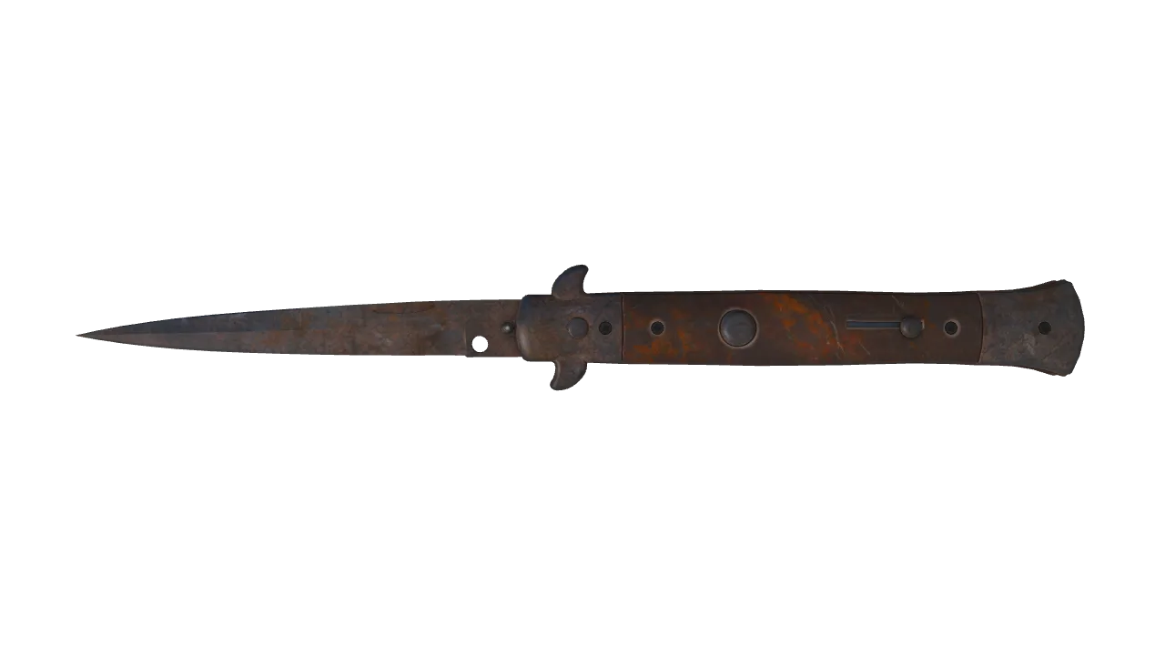 ★ Stiletto Knife | Rust Coat (Well-Worn) — Dust II light, front