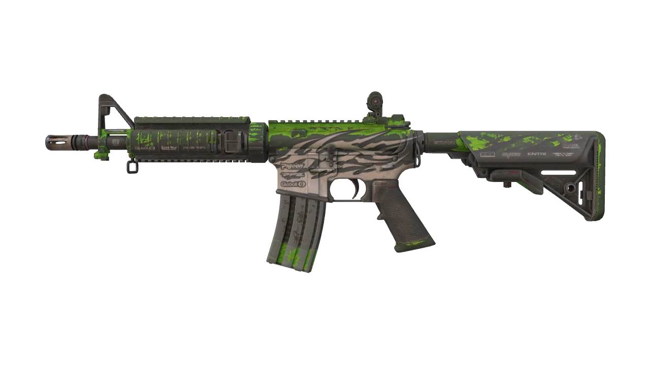 M4A4 | Full Throttle (Battle-Scarred) — Dust II light, front
