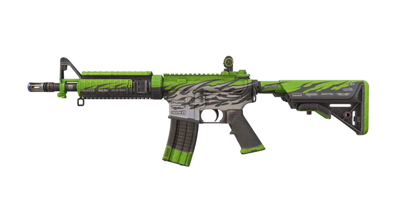 M4A4 | Full Throttle (Minimal Wear) — Dust II light, front