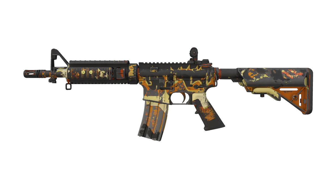 M4A4 | Hellish (Battle-Scarred) — Dust II light, front