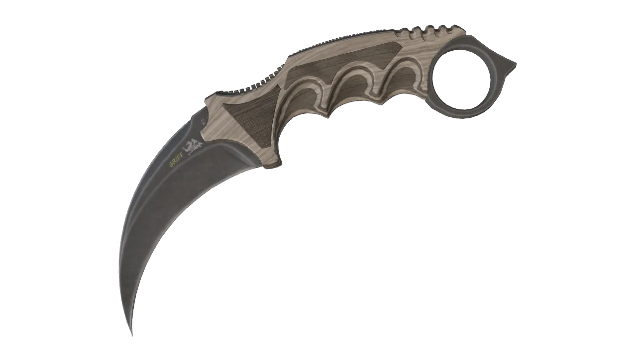 ★ Karambit | Black Laminate (Factory New) — Dust II light, front
