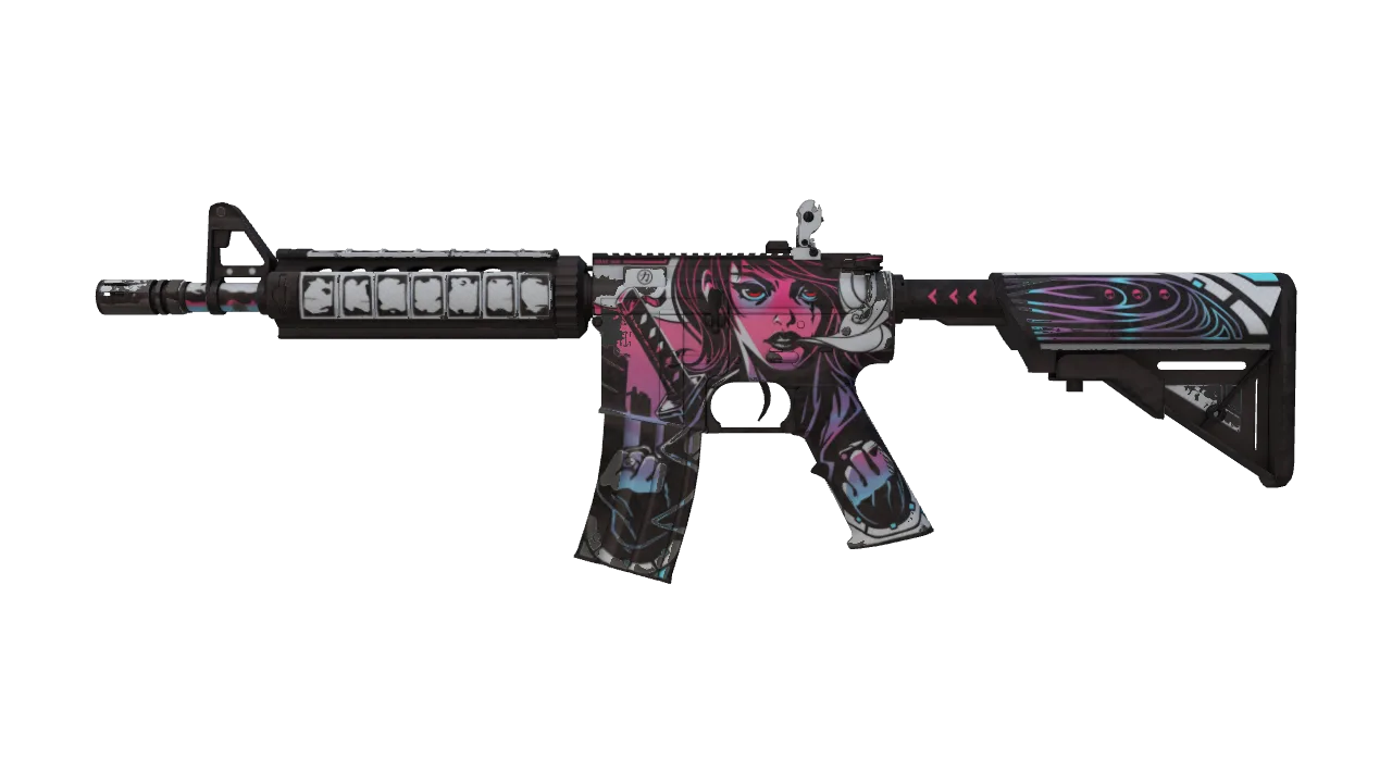 M4A4 | Neo-Noir (Field-Tested) — Dust II light, front