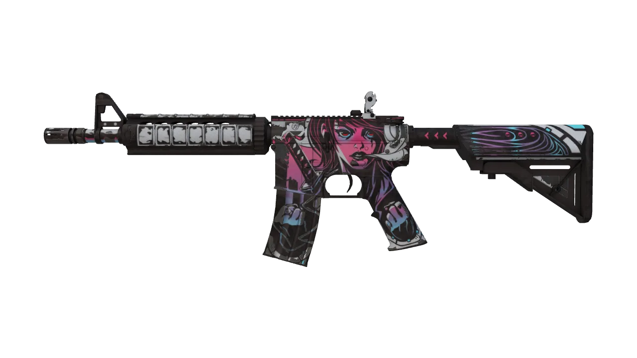 M4A4 | Neo-Noir (Well-Worn) — Dust II light, front