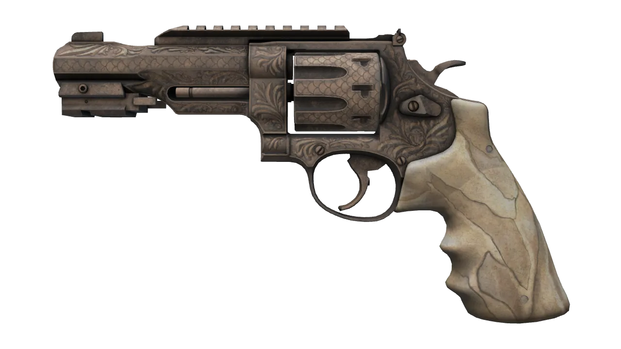 R8 Revolver | Inlay (Battle-Scarred) — Dust II light, front