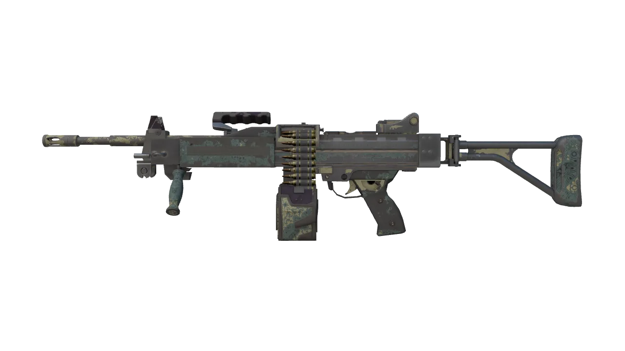 Negev | Boroque Sand (Battle-Scarred) — Dust II light, front