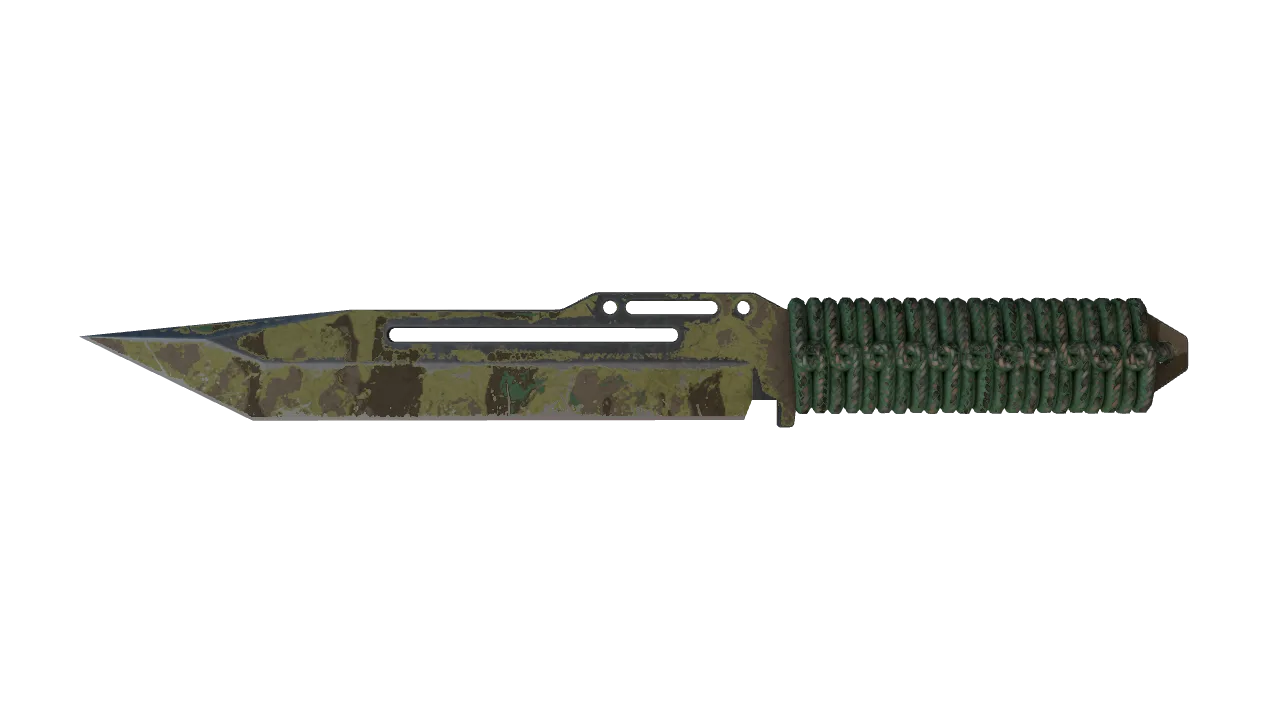 ★ Paracord Knife | Boreal Forest (Battle-Scarred) — Dust II light, front