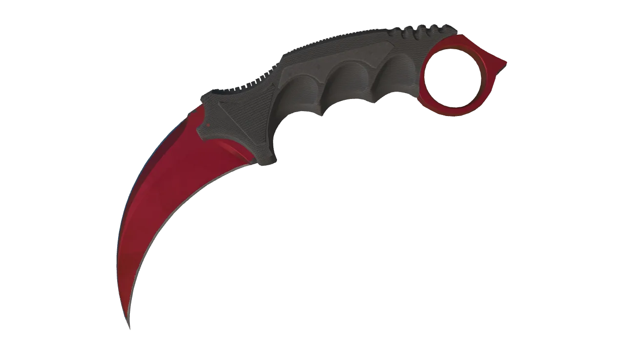 Karambit | Doppler (Ruby) seed #502, front
